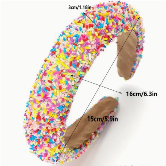 COLORFUL CONFETTI HEADBAND in Multi-Color - Picture 2 of 2